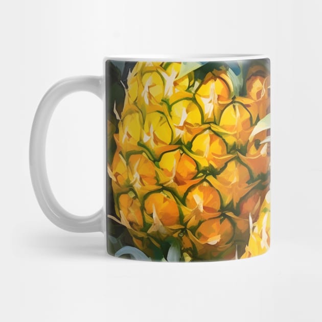 Yellow Pineapples Tropical Fruits by Trippycollage